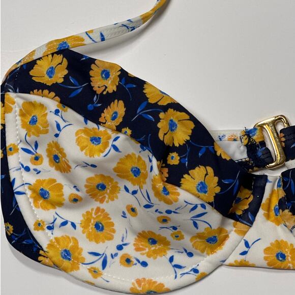 Shoshanna Daisy Daydream Tie-Neck Bikini Top Tie Front High Waist Bottoms L /DD - Picture 4 of 12